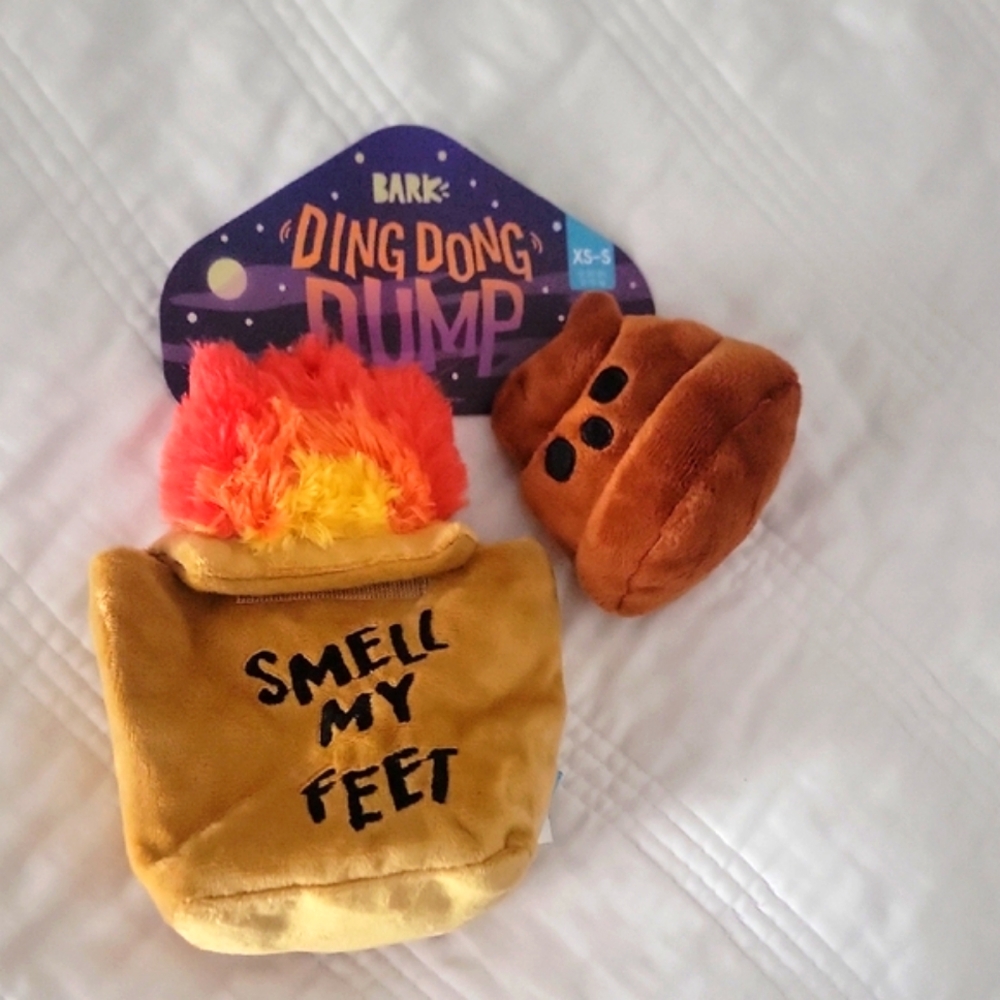 Bark Ding Dong Dump Dog Toy Set - Tan and Brown NEW